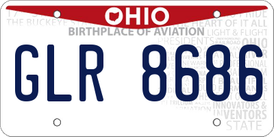 OH license plate GLR8686