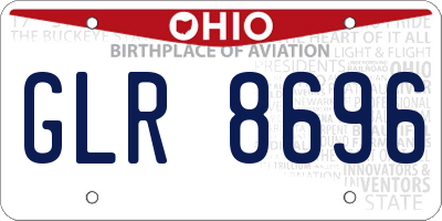 OH license plate GLR8696