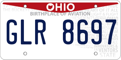 OH license plate GLR8697