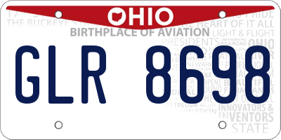 OH license plate GLR8698