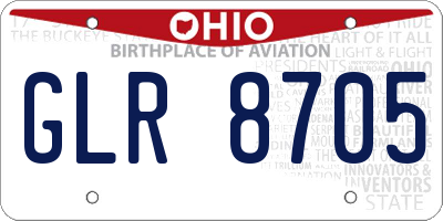 OH license plate GLR8705