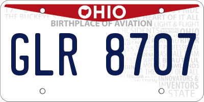OH license plate GLR8707