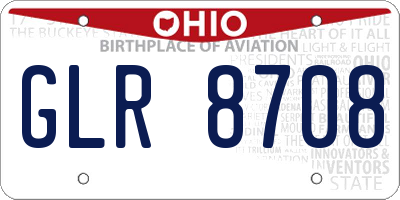 OH license plate GLR8708