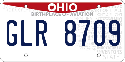 OH license plate GLR8709