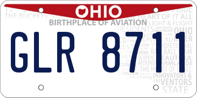OH license plate GLR8711
