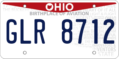 OH license plate GLR8712