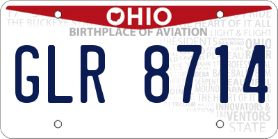 OH license plate GLR8714