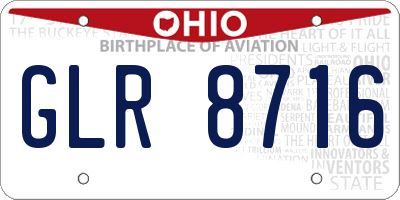 OH license plate GLR8716