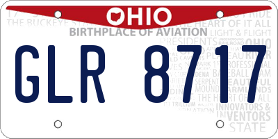 OH license plate GLR8717