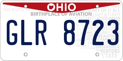 OH license plate GLR8723