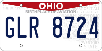 OH license plate GLR8724