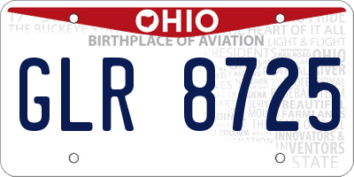 OH license plate GLR8725