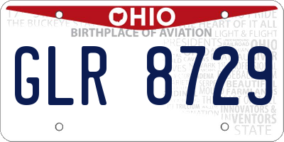 OH license plate GLR8729
