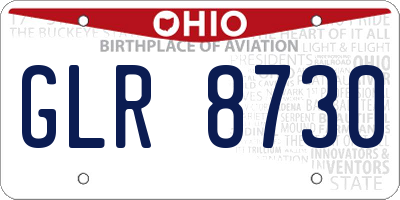 OH license plate GLR8730