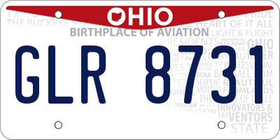 OH license plate GLR8731