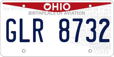 OH license plate GLR8732