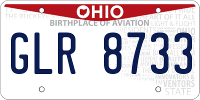 OH license plate GLR8733