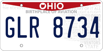 OH license plate GLR8734