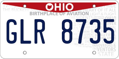 OH license plate GLR8735