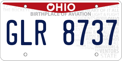 OH license plate GLR8737