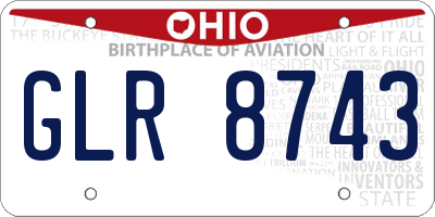 OH license plate GLR8743