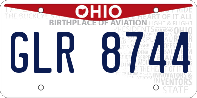 OH license plate GLR8744