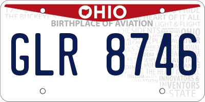 OH license plate GLR8746
