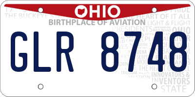 OH license plate GLR8748