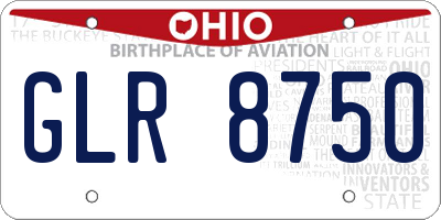 OH license plate GLR8750