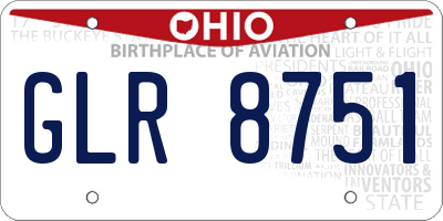 OH license plate GLR8751