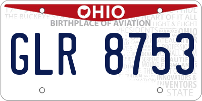 OH license plate GLR8753