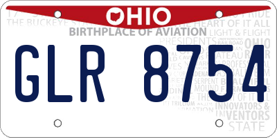 OH license plate GLR8754