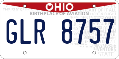OH license plate GLR8757