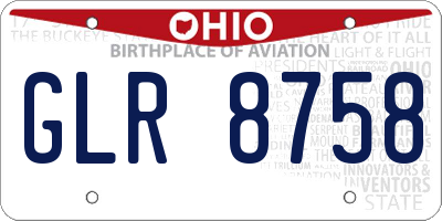 OH license plate GLR8758