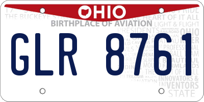 OH license plate GLR8761