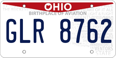 OH license plate GLR8762