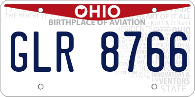 OH license plate GLR8766