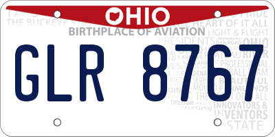 OH license plate GLR8767