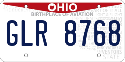 OH license plate GLR8768
