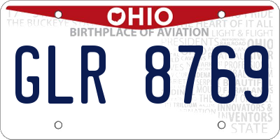 OH license plate GLR8769
