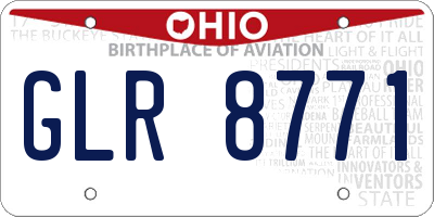 OH license plate GLR8771