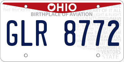 OH license plate GLR8772
