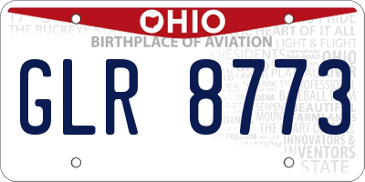 OH license plate GLR8773
