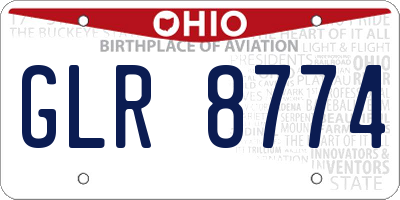 OH license plate GLR8774