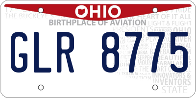 OH license plate GLR8775