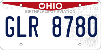 OH license plate GLR8780