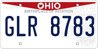 OH license plate GLR8783