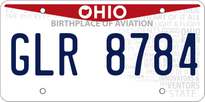 OH license plate GLR8784