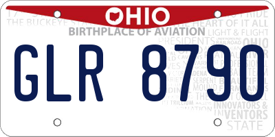 OH license plate GLR8790