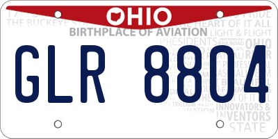 OH license plate GLR8804